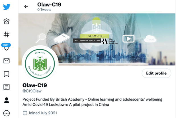 A screenshot of the OLAW C19 Twitter page, @C19Olaw.
