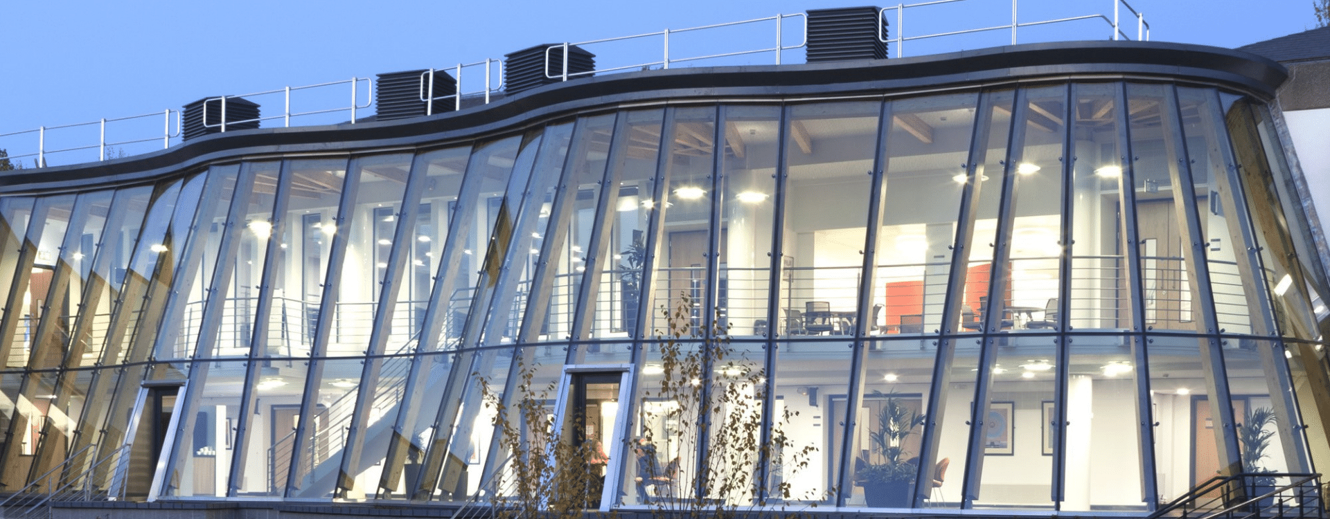 Durham Business School Building at night