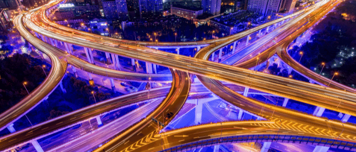 Shanghai motorway at night