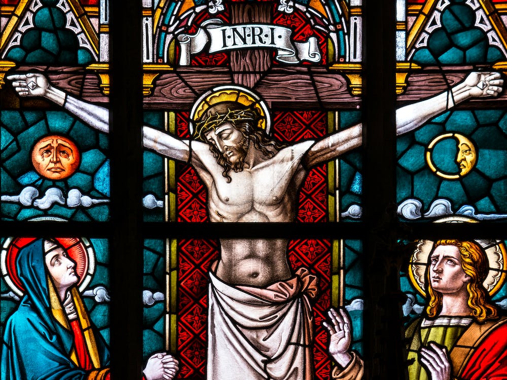 Stained Glass Window Crucifixion
