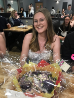 Student with cake