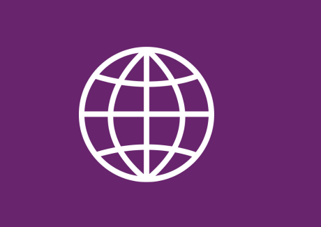 TGlobe icon on purple background