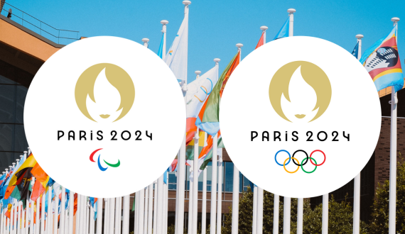 The logos for the 2024 Paris Olympics and Paralympics