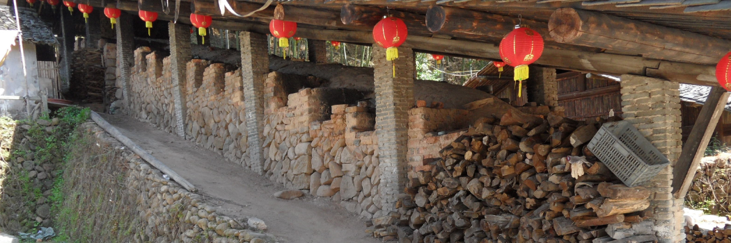 A modern working 'dragon kiln' in the Longquan area in China