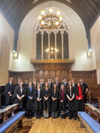 A choir in a chapel