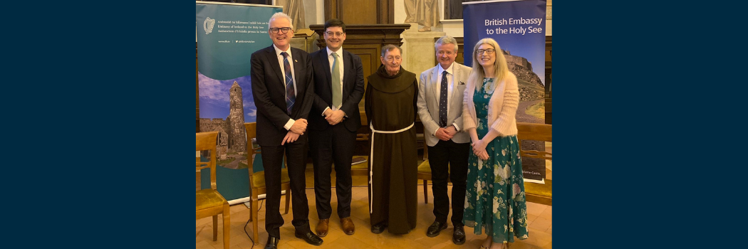 Image of Dr James Kelly and others at the launch of the new book in Rome