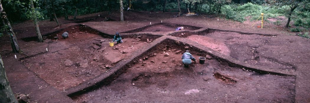 Archaeological excavation of a Viking burial mound
