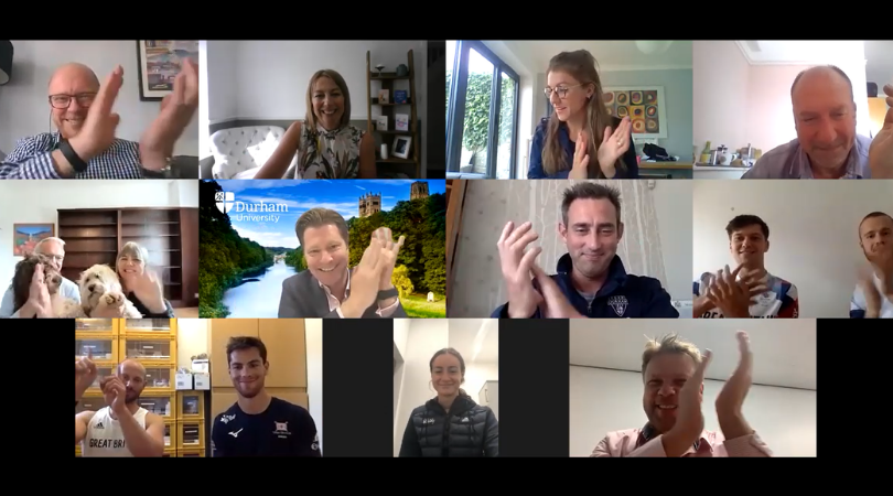 Screenshot of people applauding on Zoom call