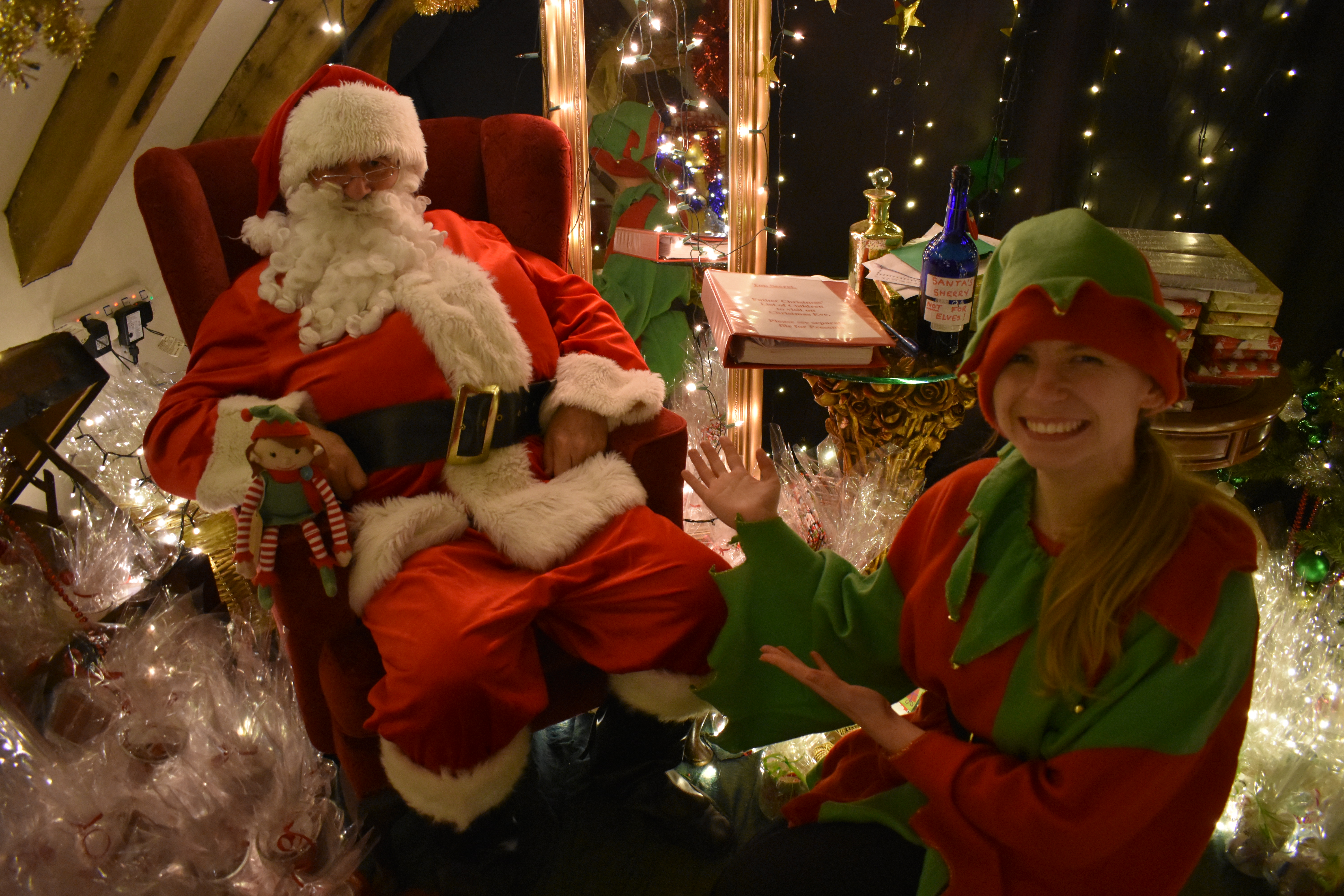 Working as an elf in Santa's grotto