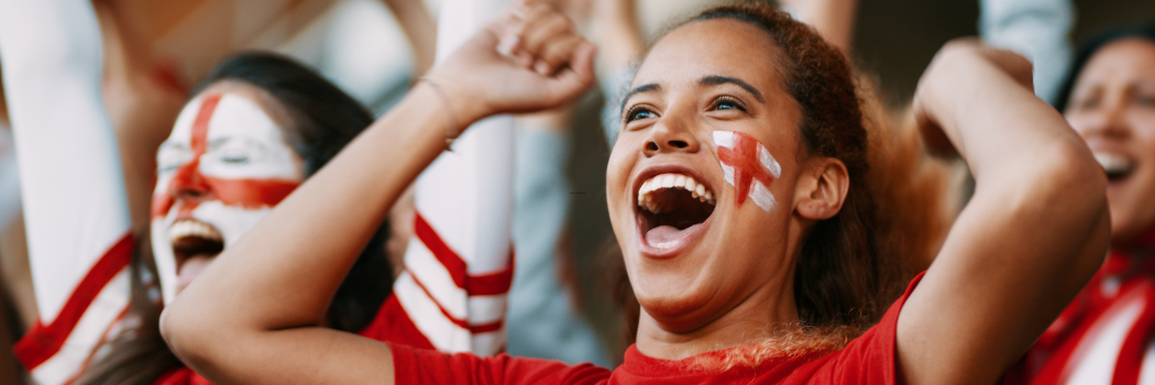 England football fans cheering