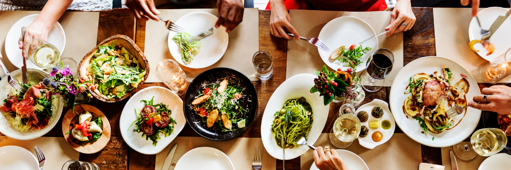 Table full of food