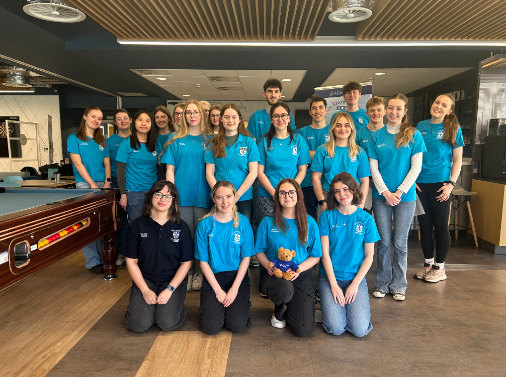 Student Ambassador posing for a group photo on a College Open Day