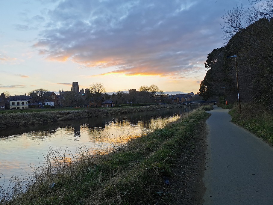 Evening view of Boat House and Cathedral