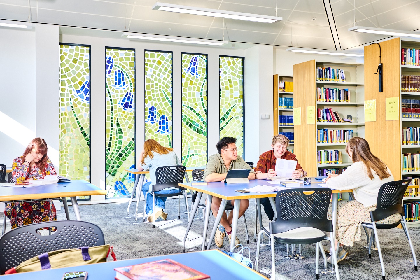 Students in library