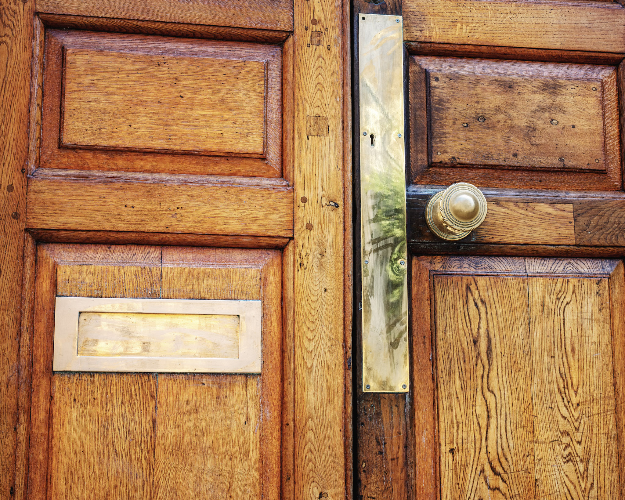 a wooden door