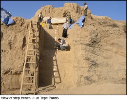 Photograph of the excavation of a trench in progress