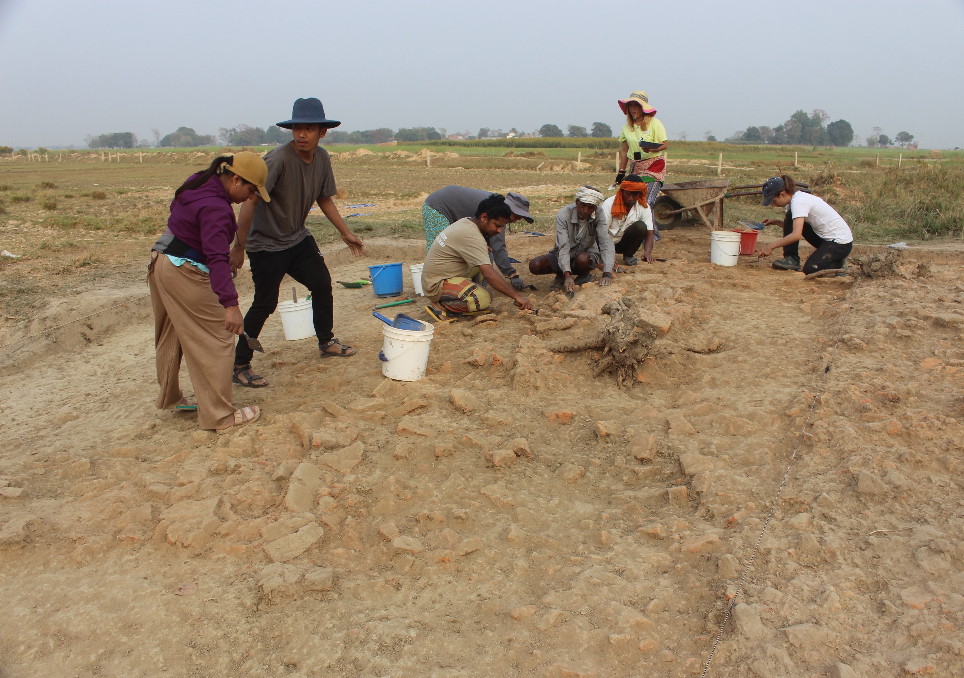 Excavation of a structure beyond the causeway outside the Eastern Gateway