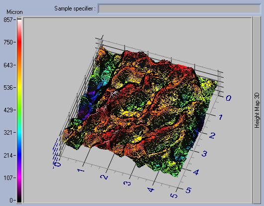 3-D Topographic Map of a post-mortem fracture on a femur, image: Eloise Potter, 2022.