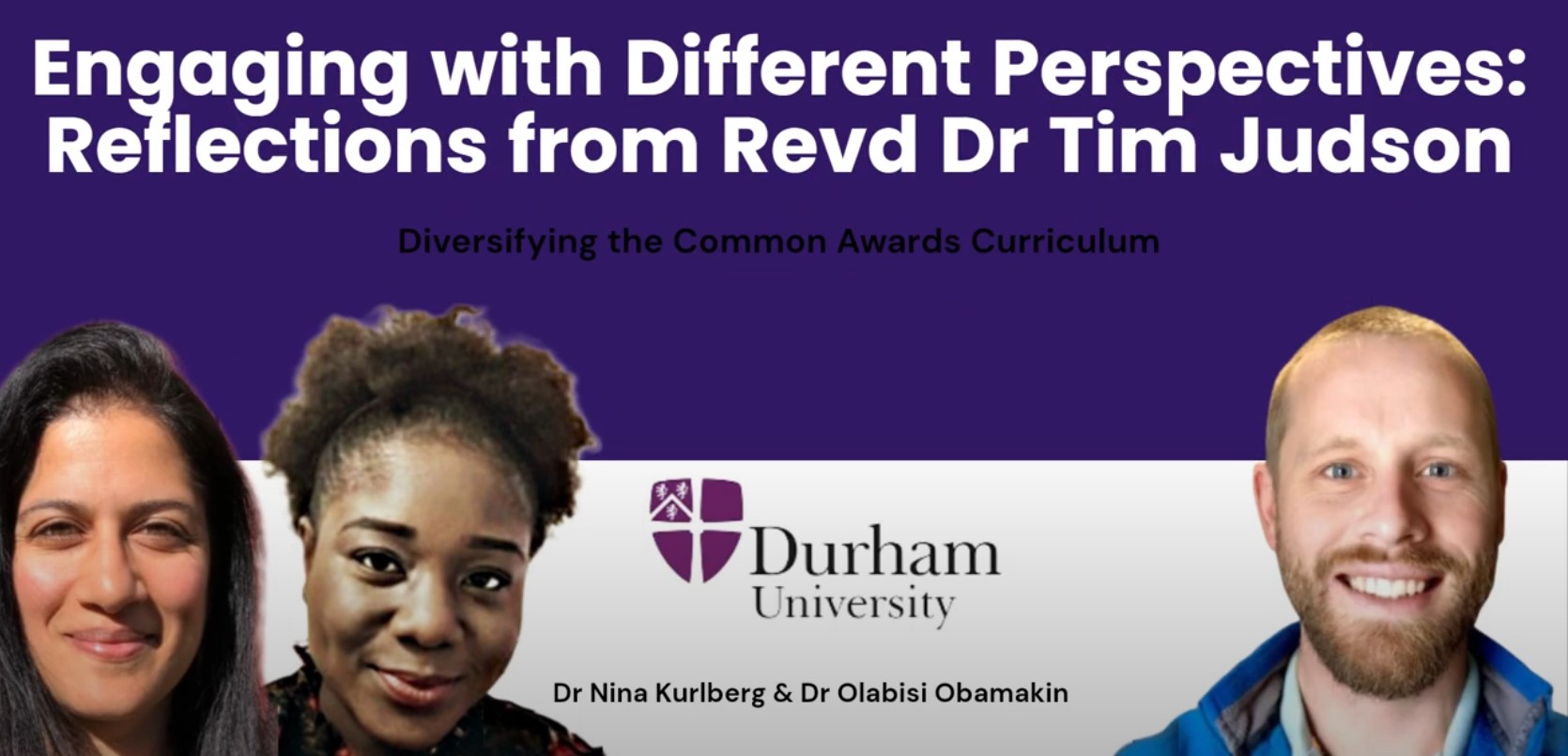 A PDF of a Youtube video title: Engaging with Different Perspectives with Rev Dr Tim Judson