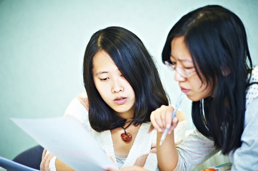 two students reading