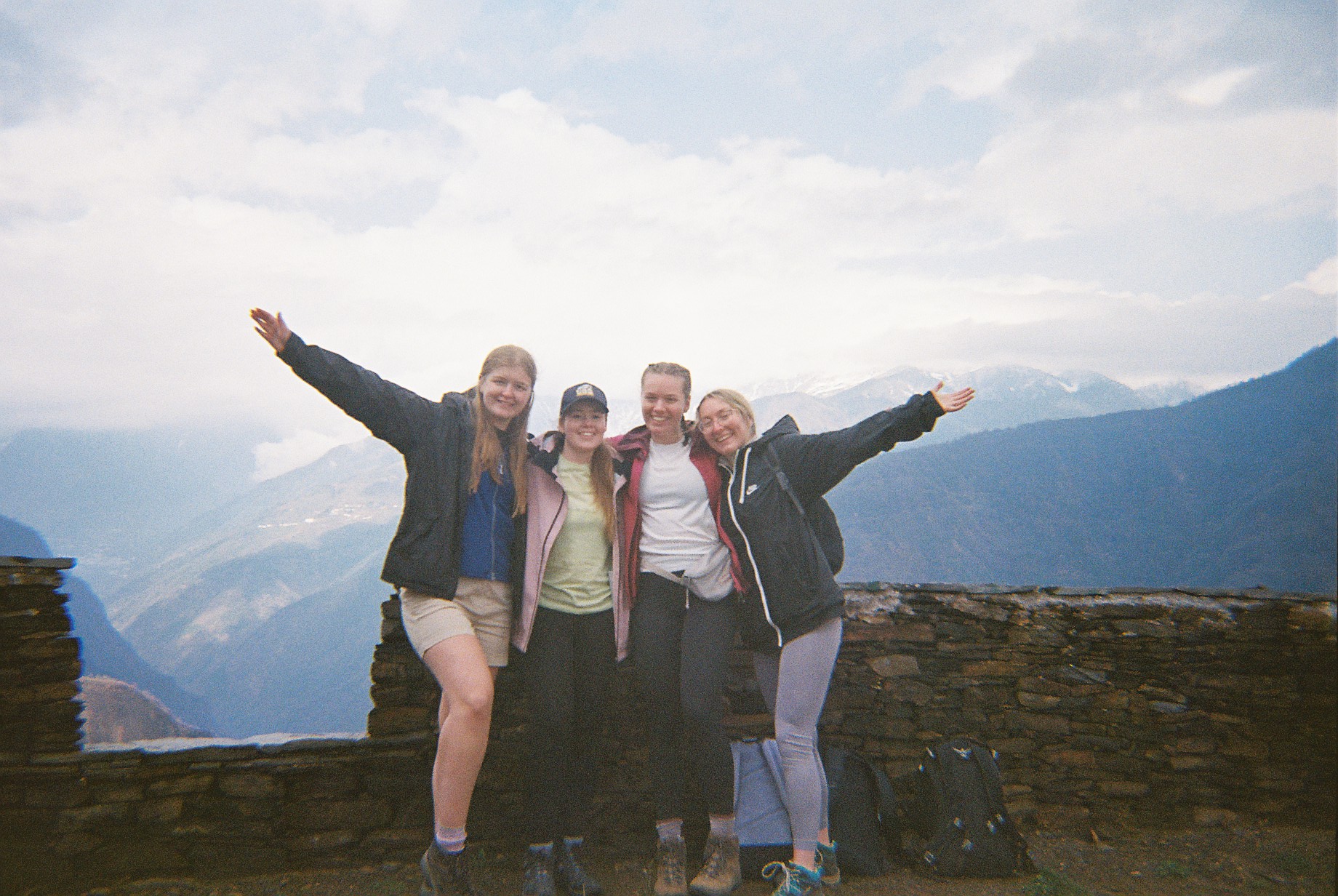 Four students in Kathmandu