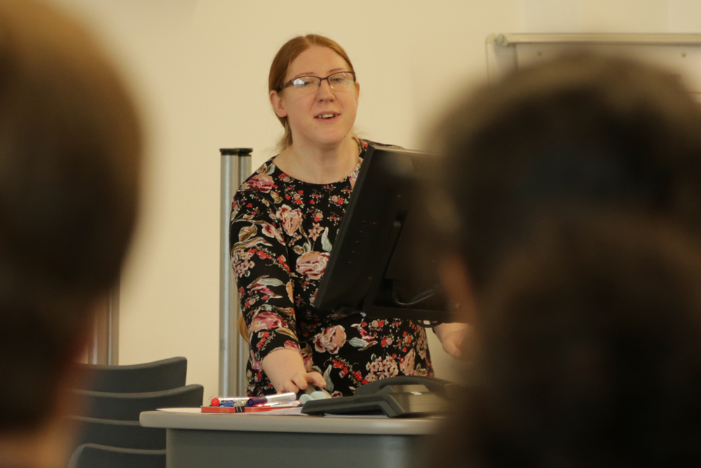 Image of Beth Bromley addressing a meeting