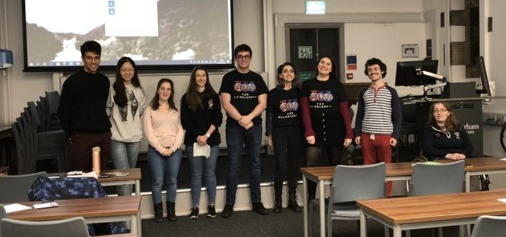 A group of students standing in the NUS elections