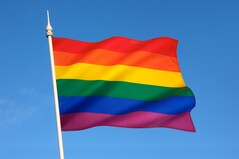 Rainbow striped flag