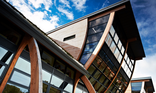 A view of the Palatine building from outside