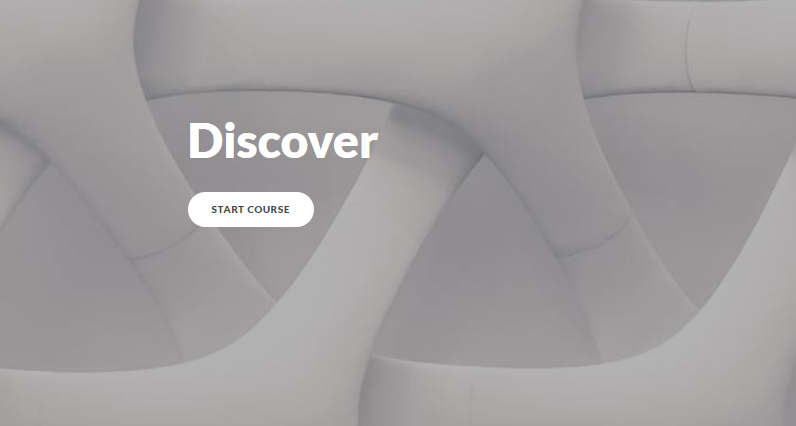 The Discover tutorial home screen