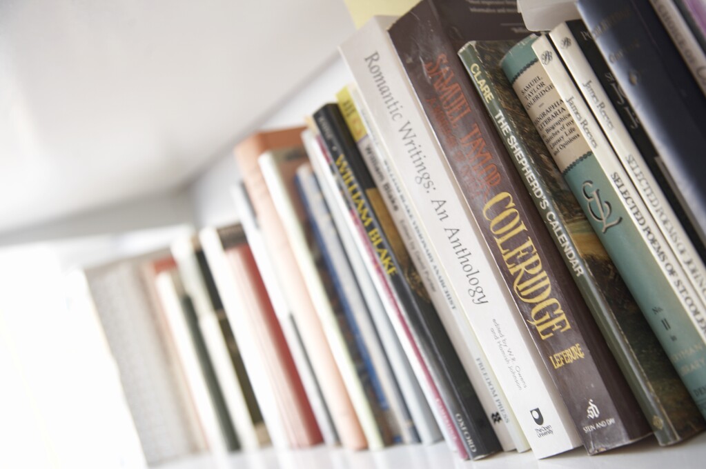 Books on a shelf