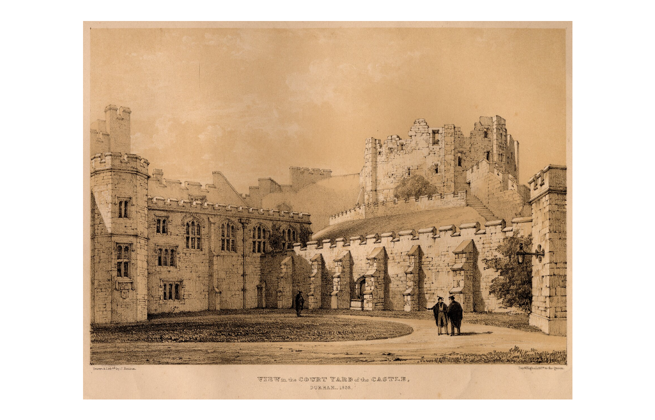 View of the courtyard of the Castle, Durham, 1838 (Durham University Library, SD 00280)