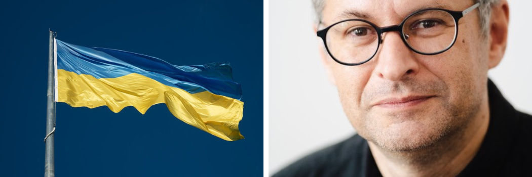 Ukraine flag and Dr Markian Prokopovych