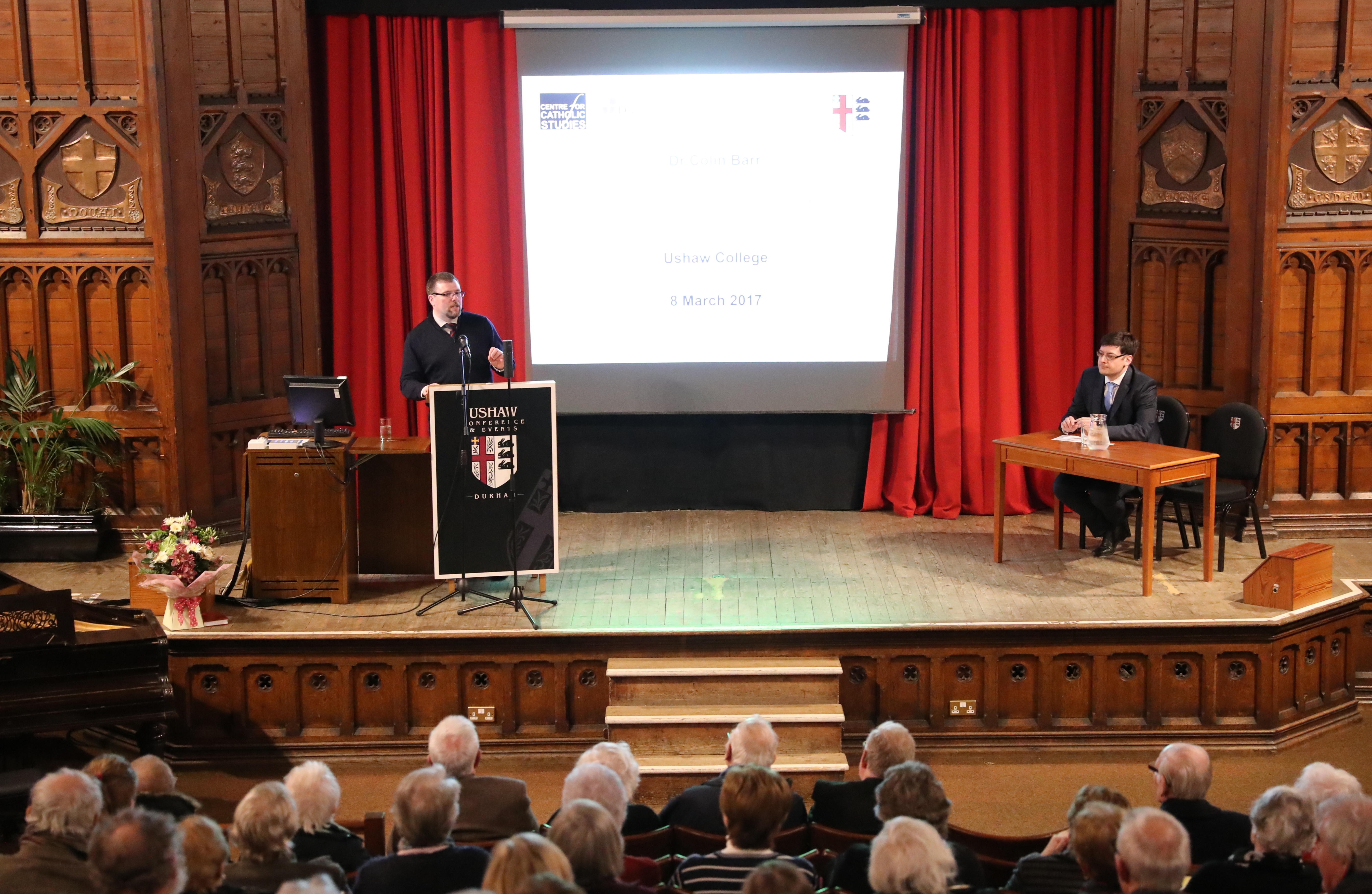 A lecture taking place in Ushaw College