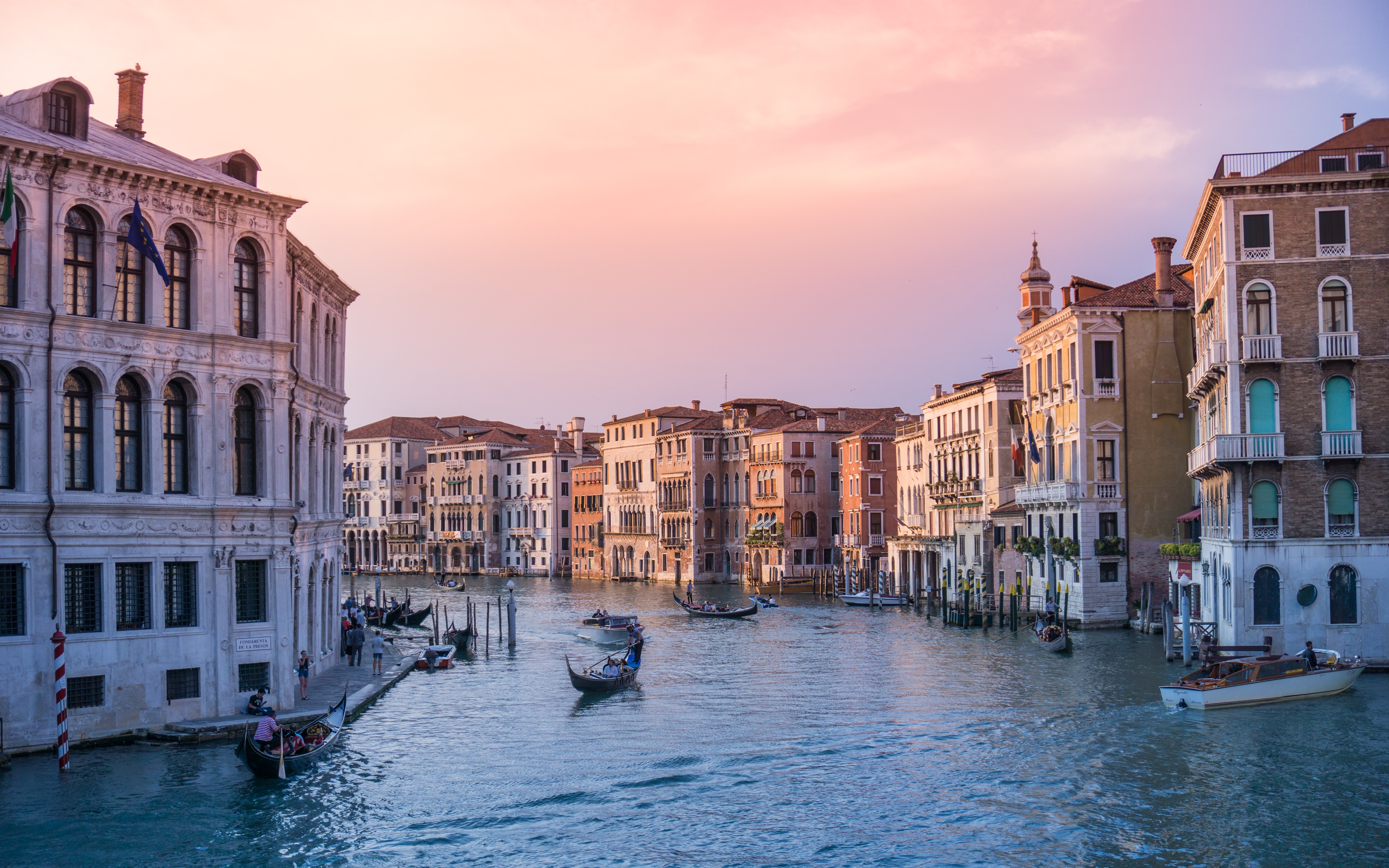 View of Venice from canal