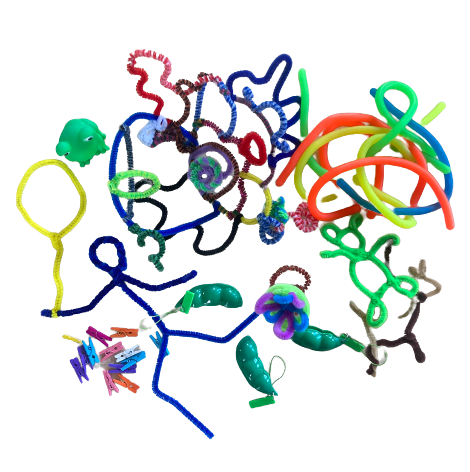 Collection of multi-coloured pipe cleaners.
