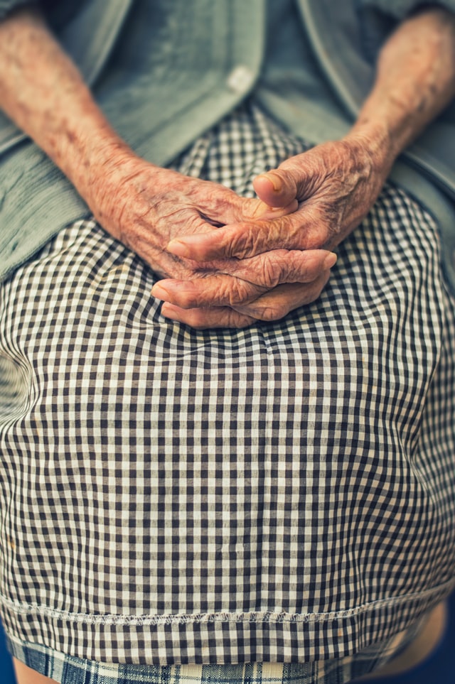 An elderly lady's hands