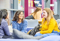 TTwo female students sat talking