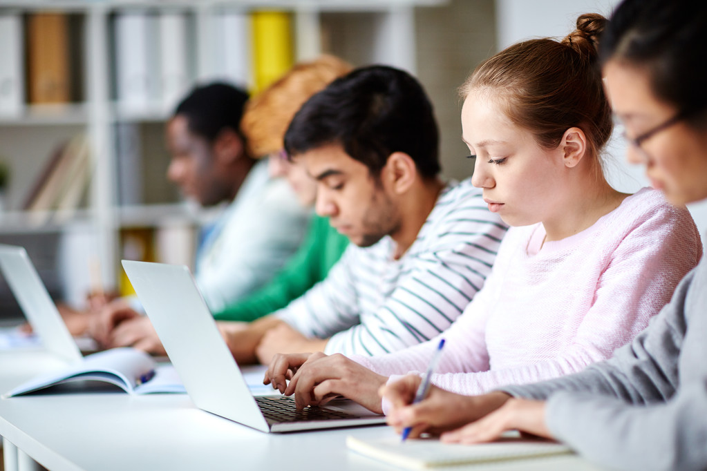 Students studying