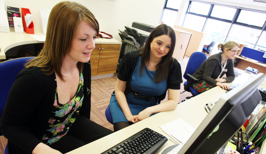Careers and Enterprise Centre staff at their workstations