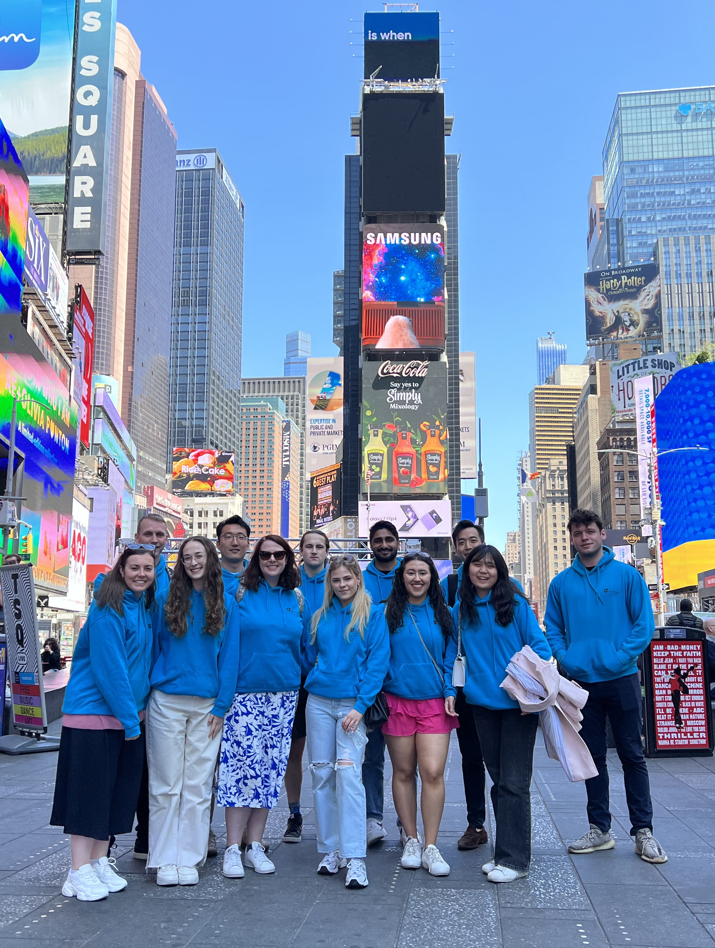 Durham Venture School cohort in Times Square, New York