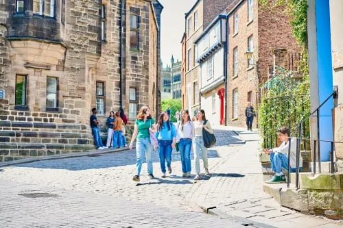 Students walking