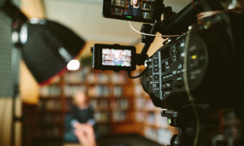 Viewing from behind a video camera