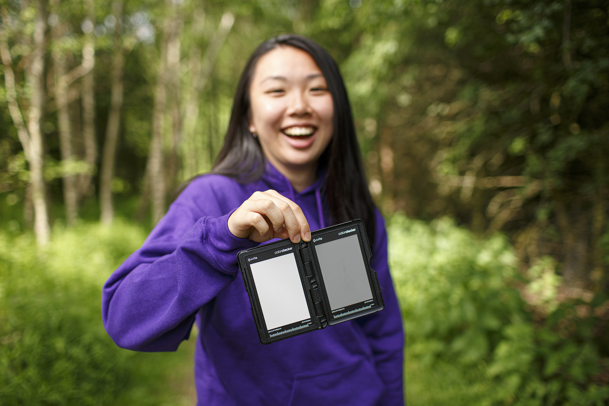 Woman holding colorchecker