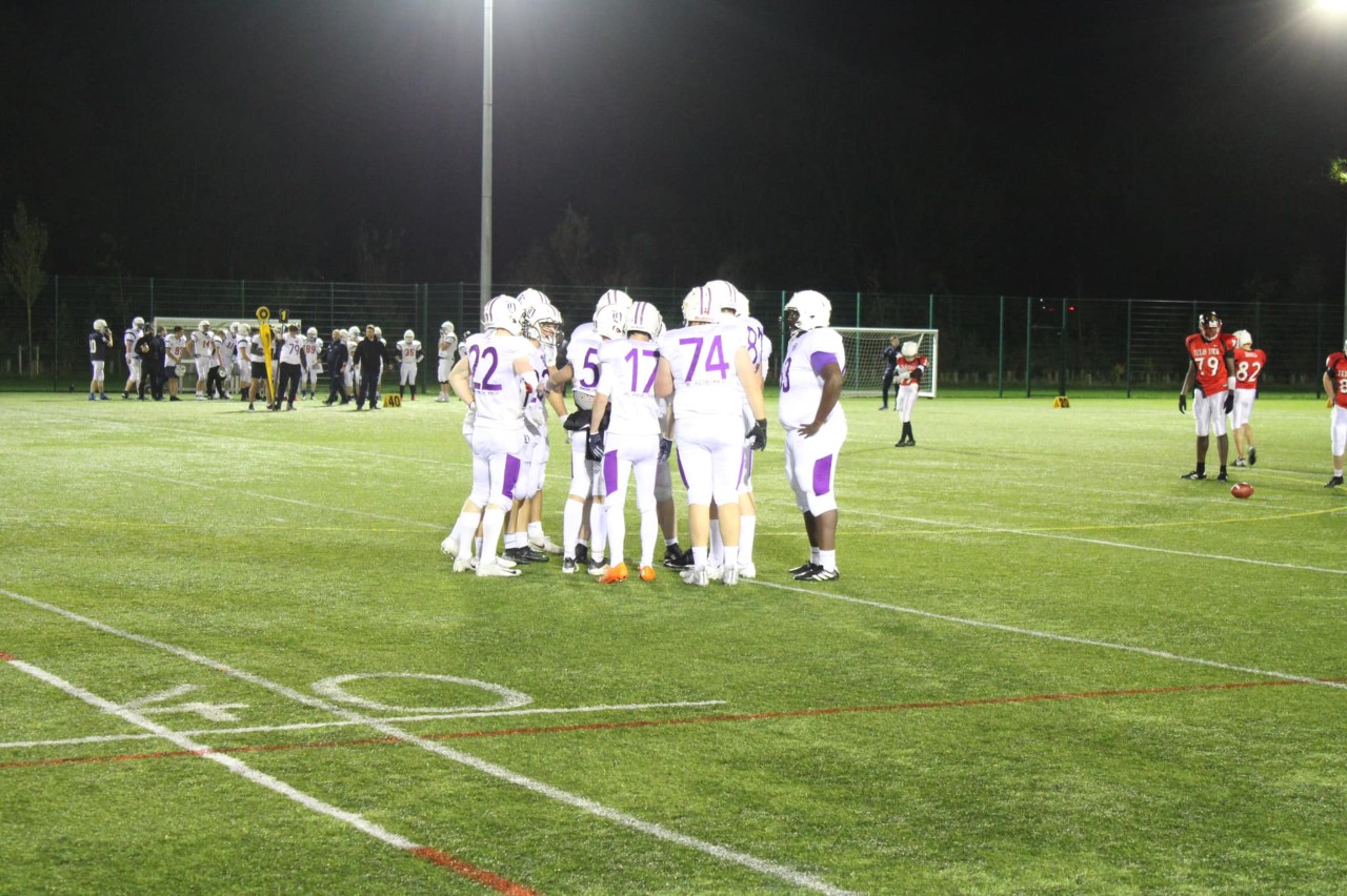 American football huddle