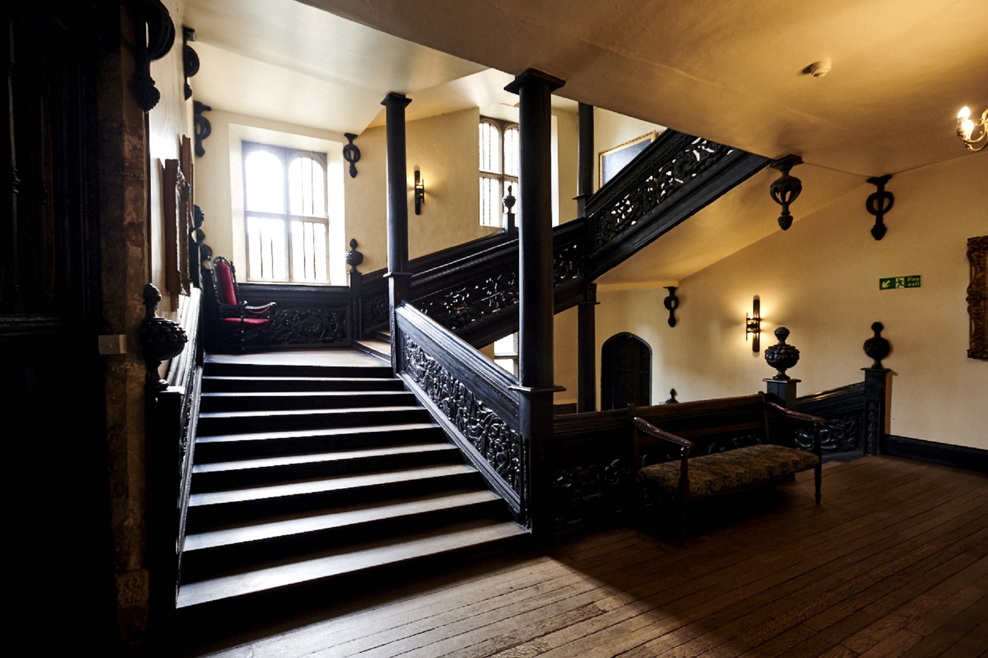 The 17th century Black Stairs of Durham Castle.